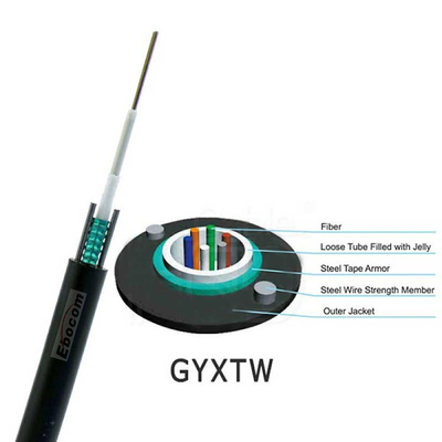 مقاومت تنش بالا درب بیرونی GYXTW کابل فیبر نوری 2 4 6 8 12 شبکه 24core