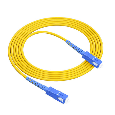 Simplex SC UPC G652D Single Mode 2.0mm Fiber Patch Cable 3m PVC Jacket Blue کانکتور ماندگار برای برنامه های مخابراتی