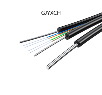 کابل فیبر نوری افت FTTH بیرونی 4 هسته G657A1 GJYXCH با سیم فولادی 0.8 میلی متری